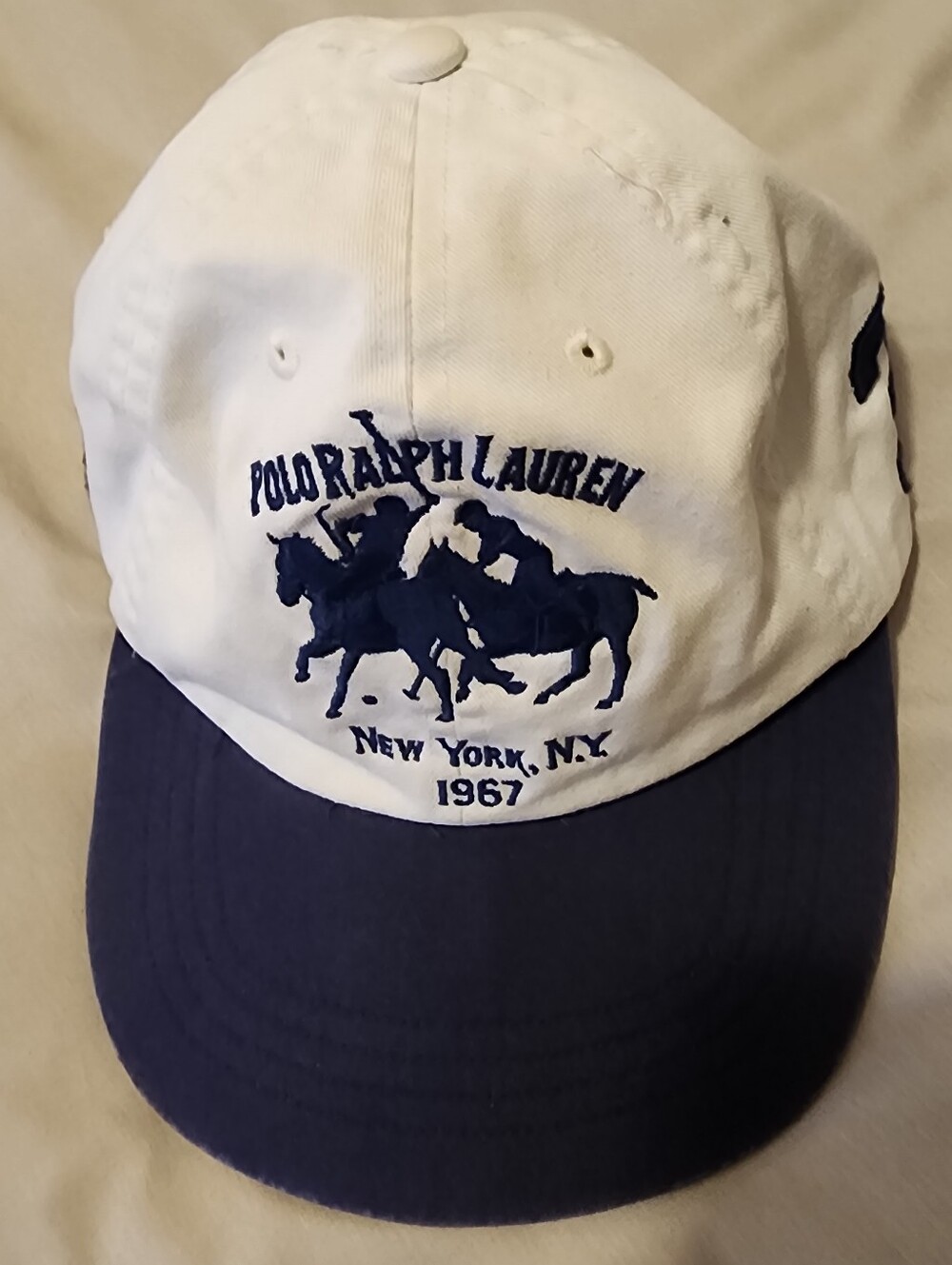 Polo by Ralph Lauren White and Navy Two-Tone Polo Cap
